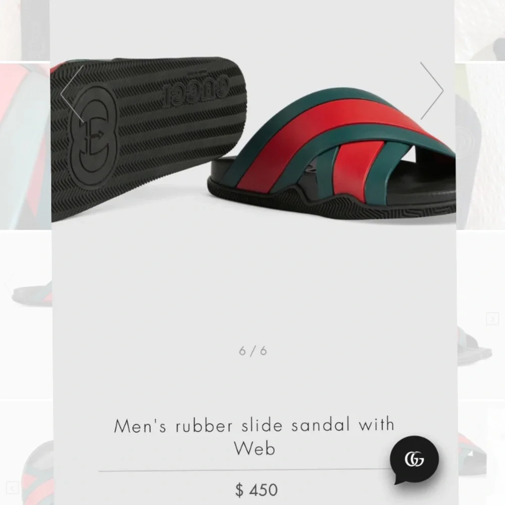 Gucci Red and Green Men's Sandals - Picture 2 of 16
